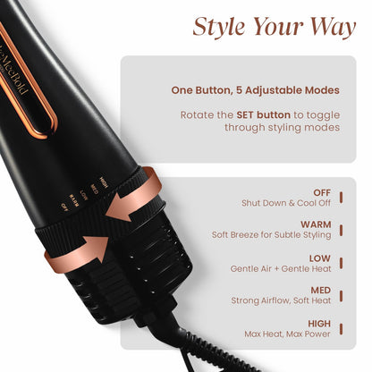 kroindia 3-in-1 Hot Air Brush – Hair Dryer, Volumizer & Styler