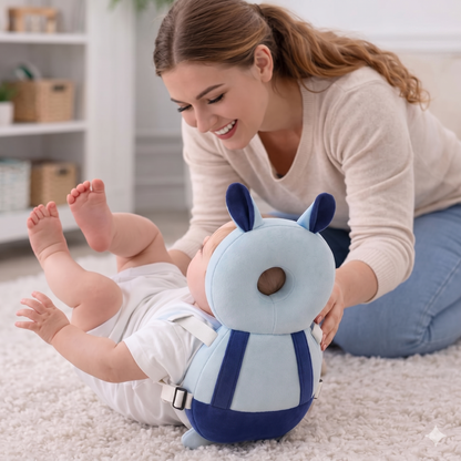 Kroindia Blue Baby Head Protector Pillow